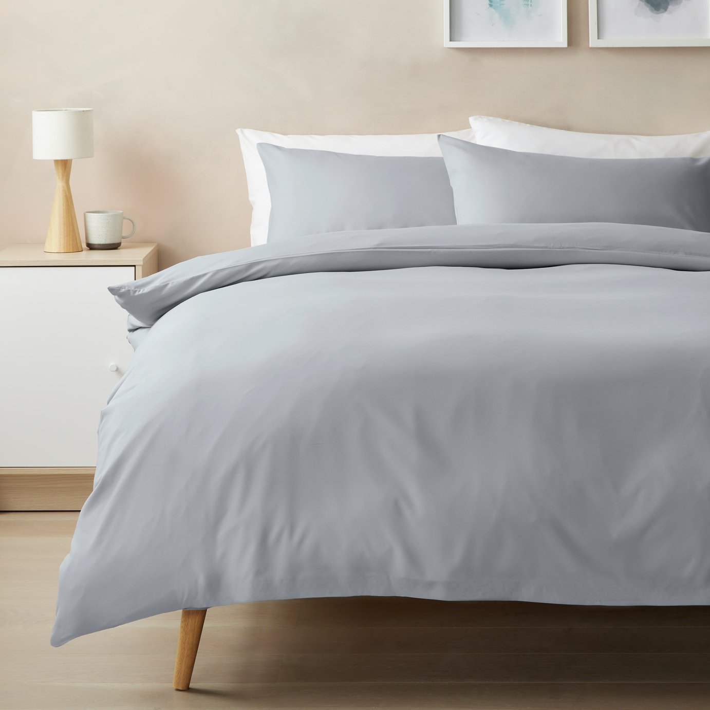 Argos Home Essentials Soft Touch Grey Bedding Set - Double