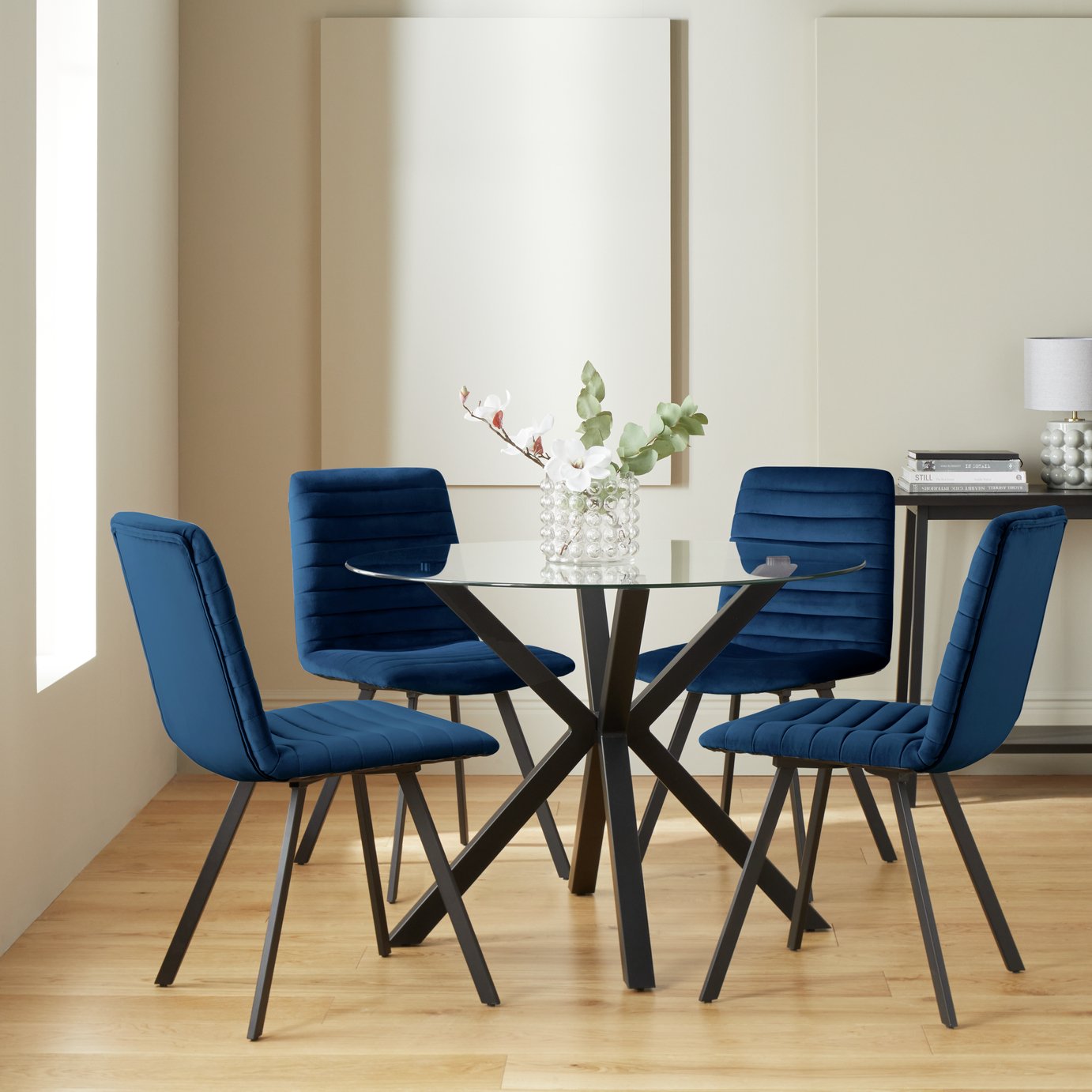 Argos Home Alice Black Dining Table & 4 Chairs