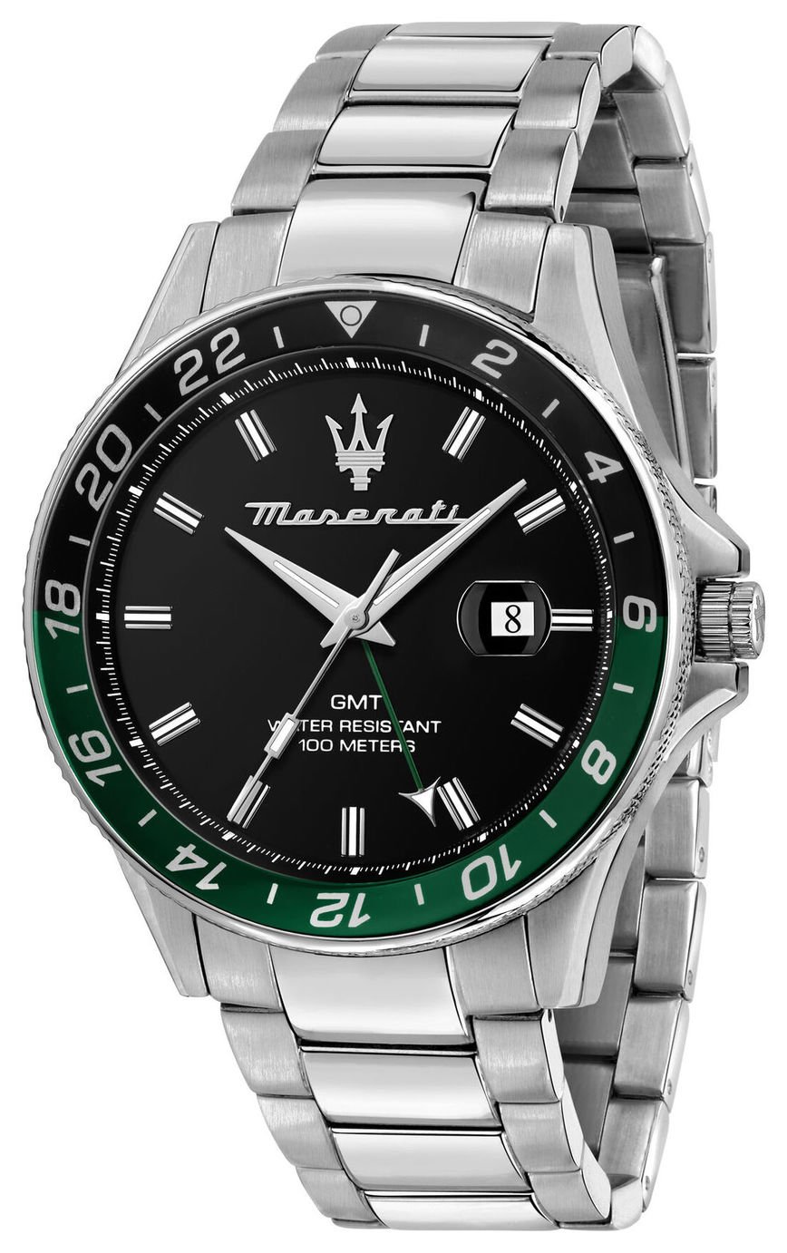 Maserati Sfidia Black Dial Stainless Steel Bracelet Watch