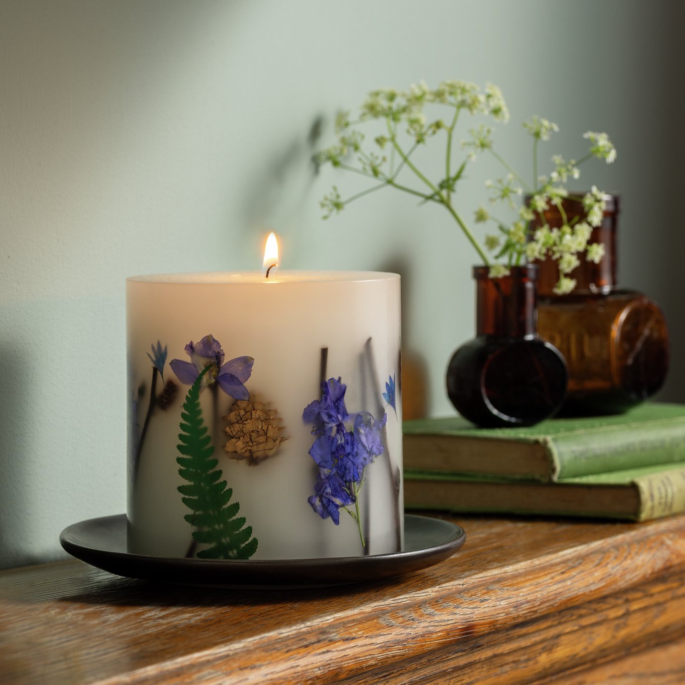 Habitat x Morris & Co. Willow & Cedarwood Pillar Candle