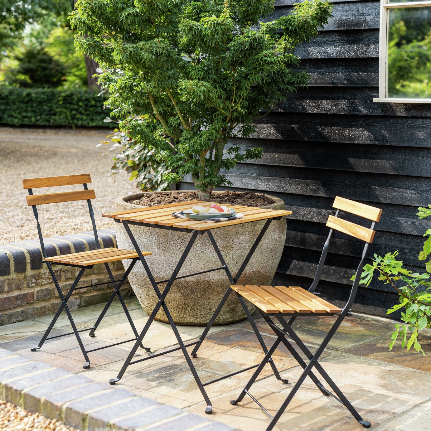 Habitat Eve 2 Seater Folding Wooden Garden Bistro Set