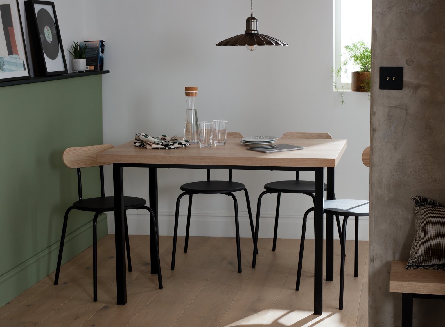 Habitat Zayn Wood Effect 4 Seater Dining Table - Natural