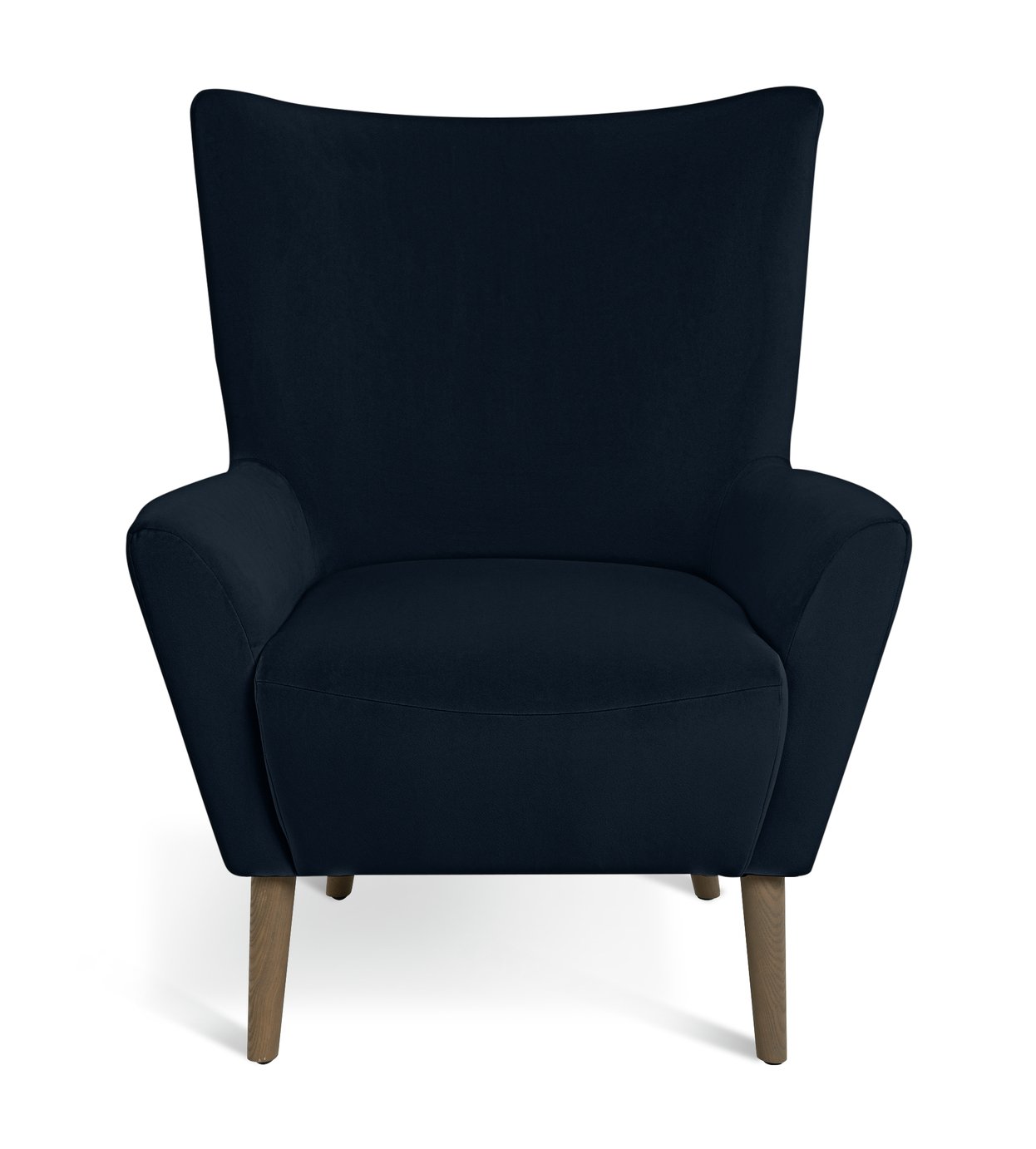 Habitat Harlem Velvet Wingback Chair - Navy