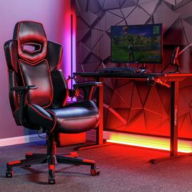 X Rocker Drogon Ergonomic Office Gaming Chair - Black & Red