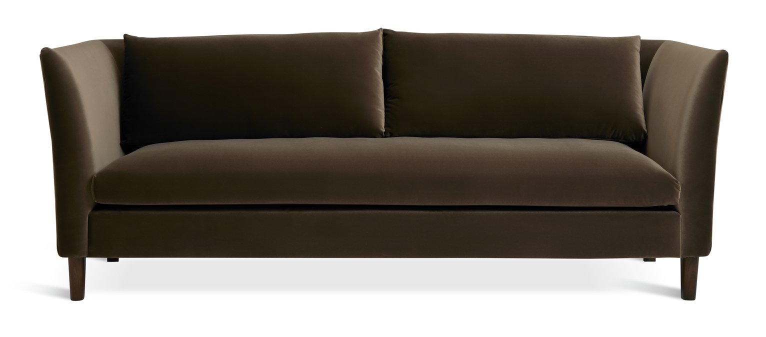 Habitat Hawley Velvet 3 Seater Sofa - Brown