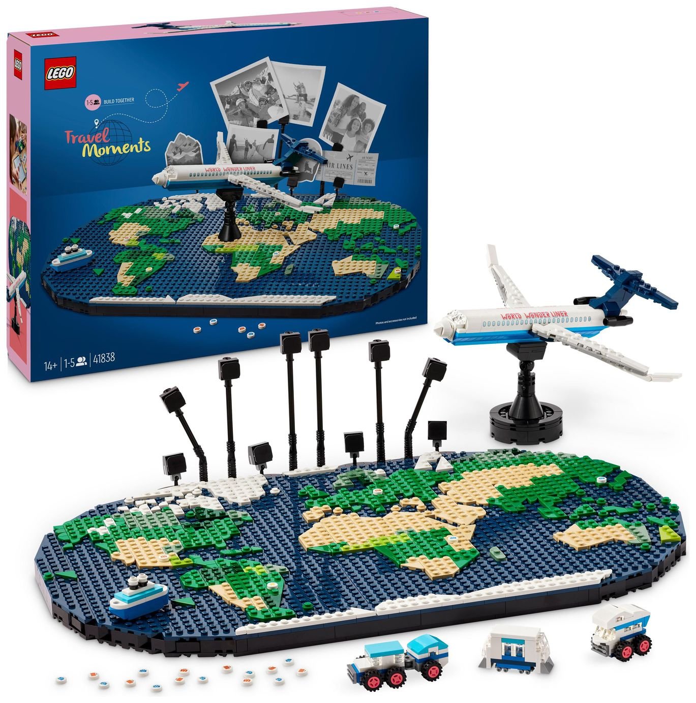 LEGO Family Travel Moments World Map Building Toy Set 41838