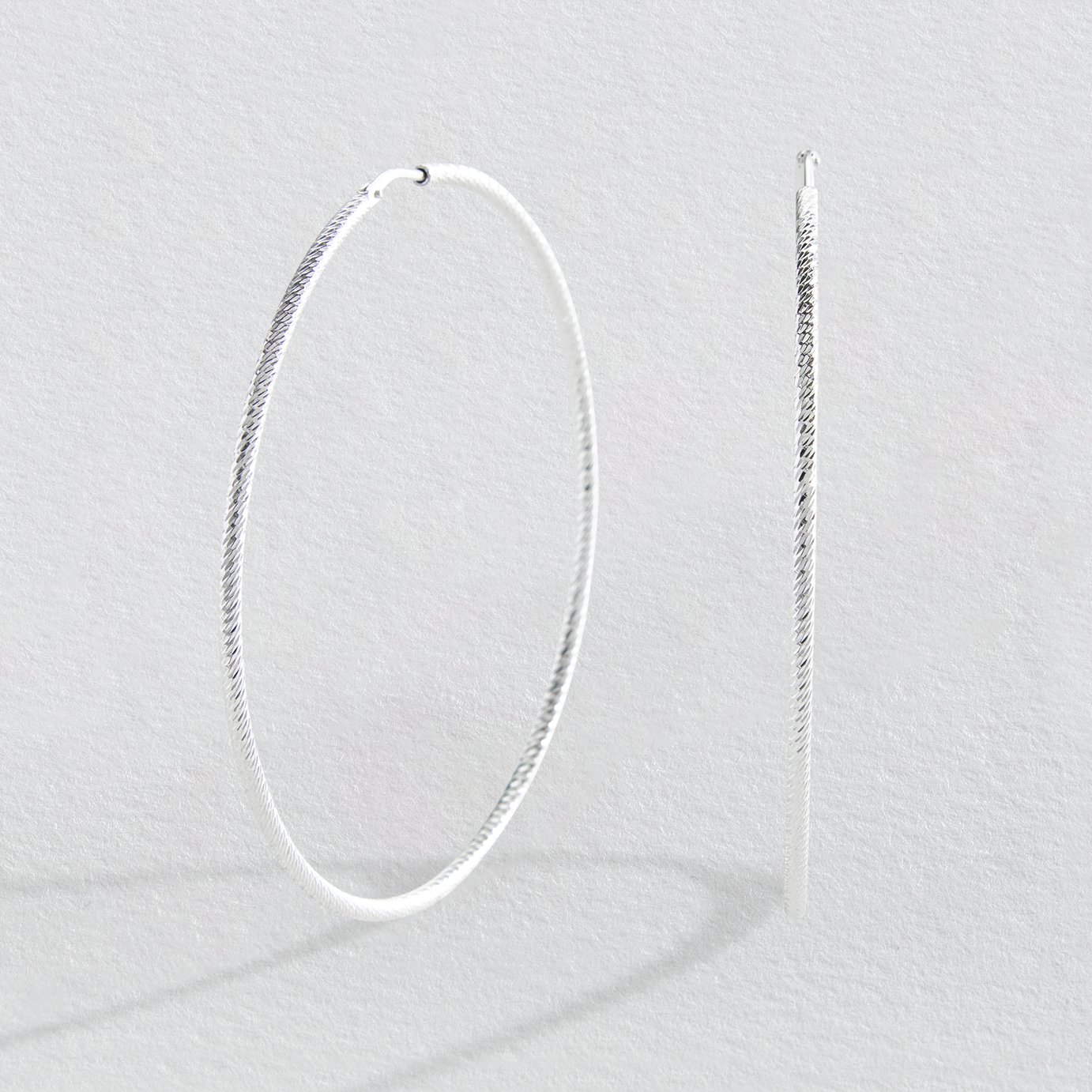 Revere Sterling Silver Diamond Cut Hoop Earrings