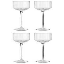 Habitat Wide Ribbed Set of 4 Champagne Coupe
