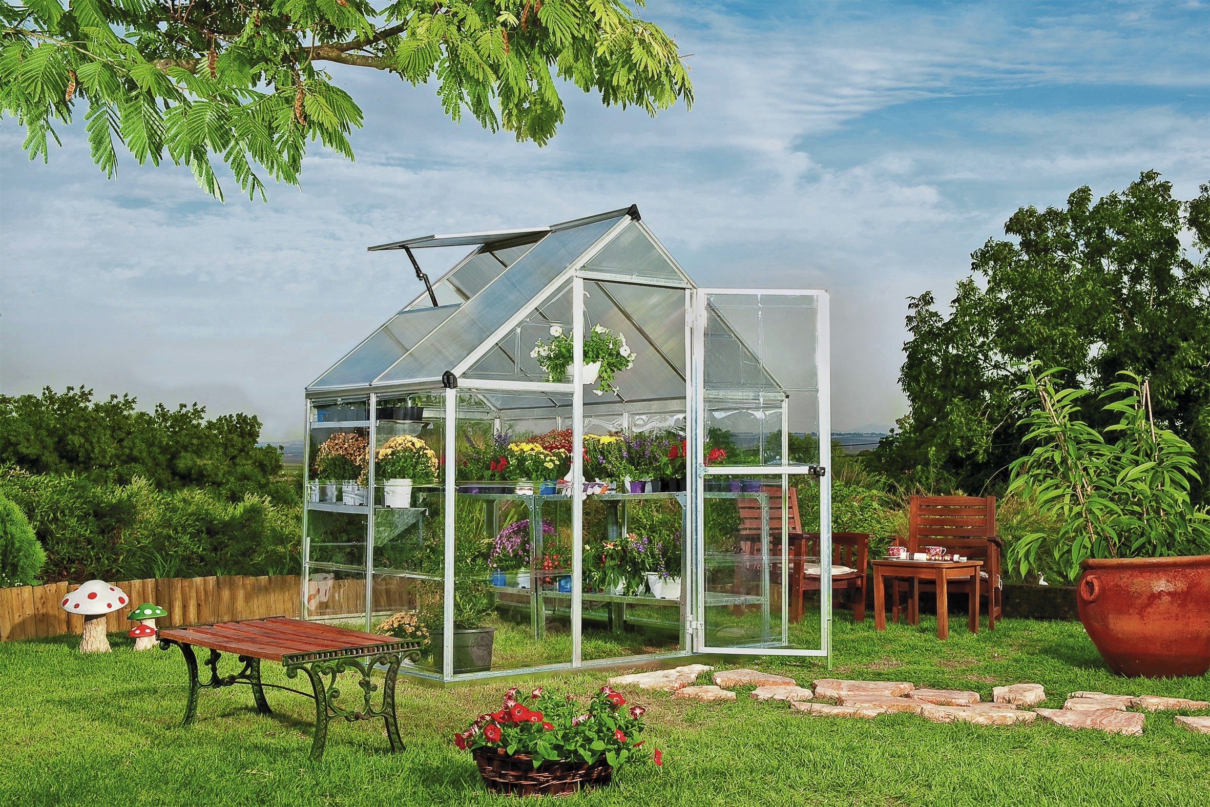 Palram – Canopia Hybrid Greenhouse, Silver, 6x4