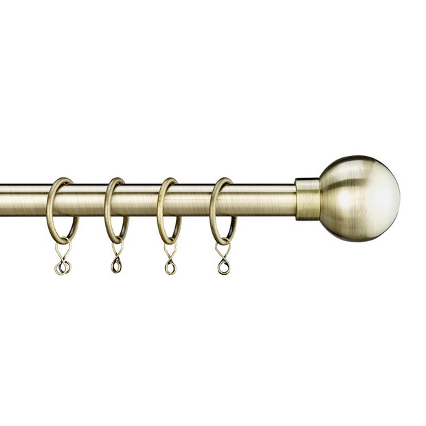 Buy Argos Home Ext Metal Classic Ball Curtain Pole Antiq Brass