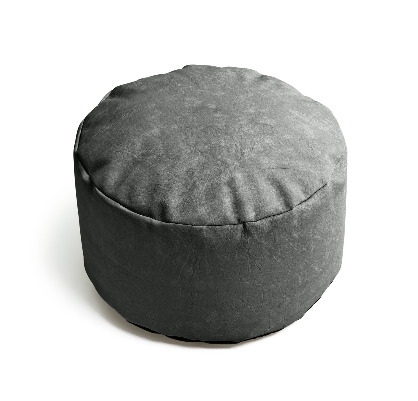 Kaikoo Drew Faux Leather Pouffe - Grey