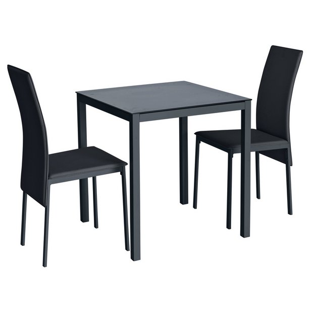 Buy Argos Home Lido Glass Dining Table 2 Black Chairs Space