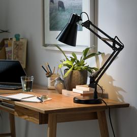 Habitat Swing Arm Desk Lamp - Matt Black