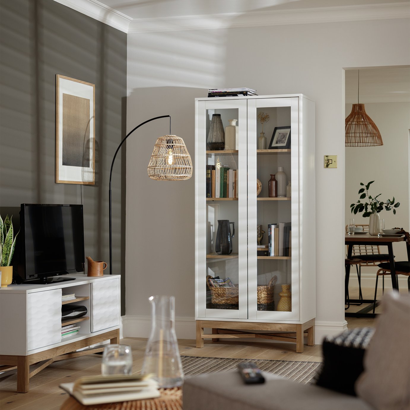 Habitat Zander Display Unit - White & Oak Effect