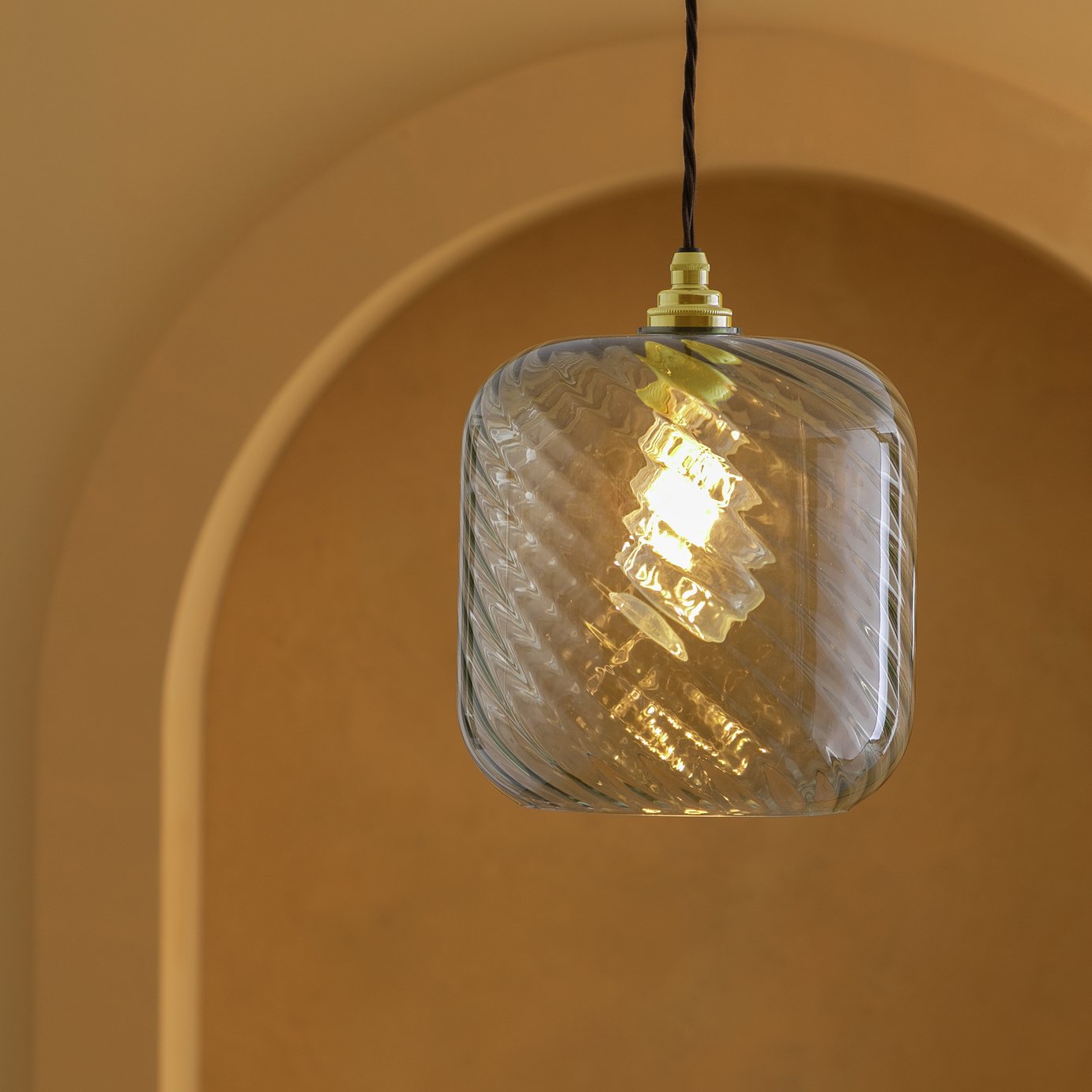 Habitat Swirl Glass Easy Fit Lampshade - 20.5cm