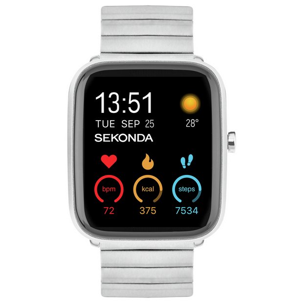 Apple Watch Fossil Q Smartwatch Argos Buy Sekonda Connect Silver