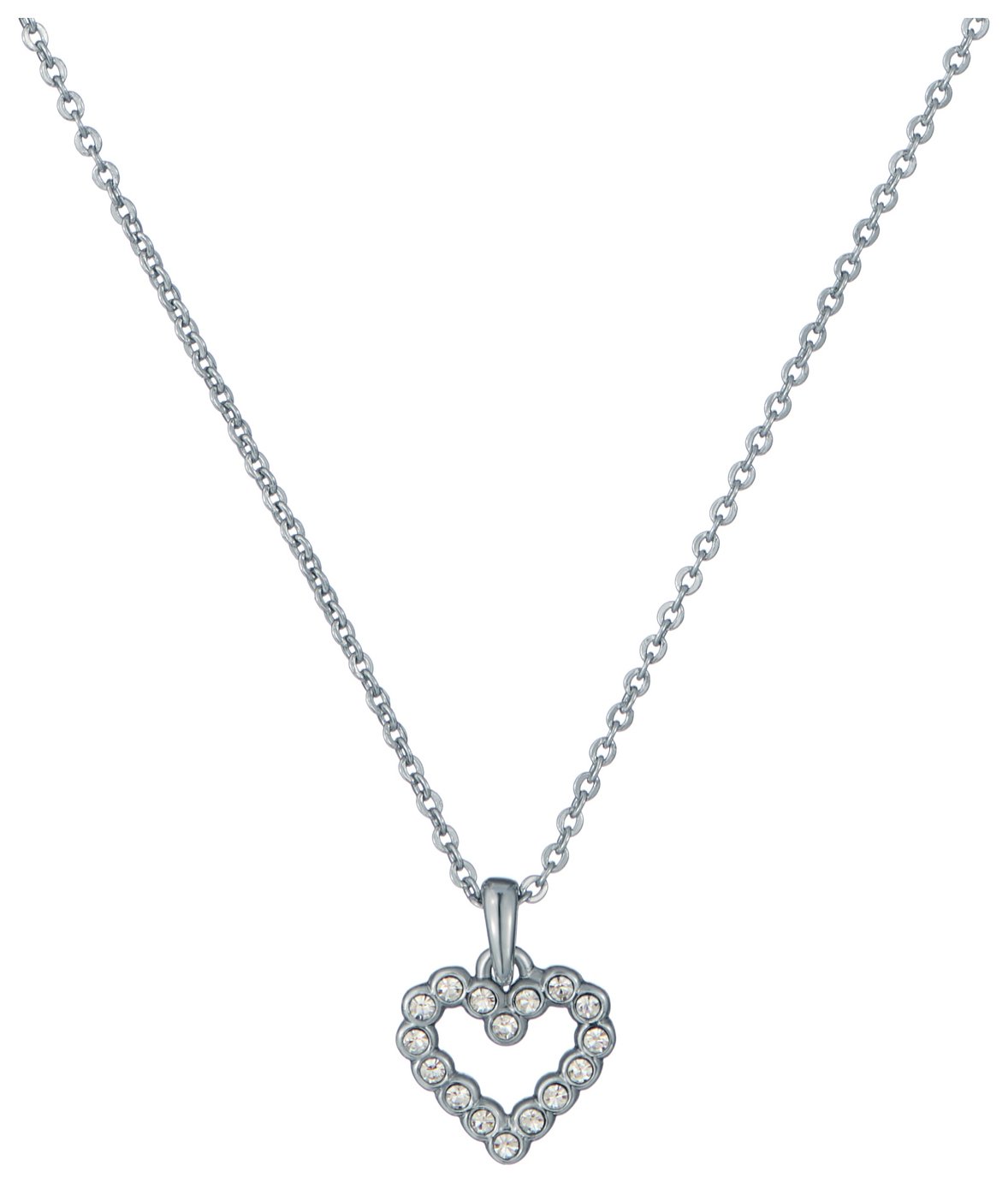 Ted Baker Silver Plated Crystal Halo Heart Pendant Necklace
