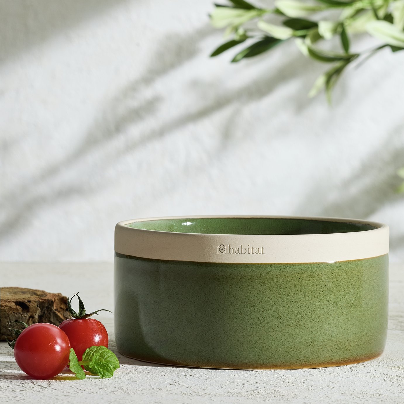 Habitat Large Multiwick Ceramic Candle - Tomato leaf