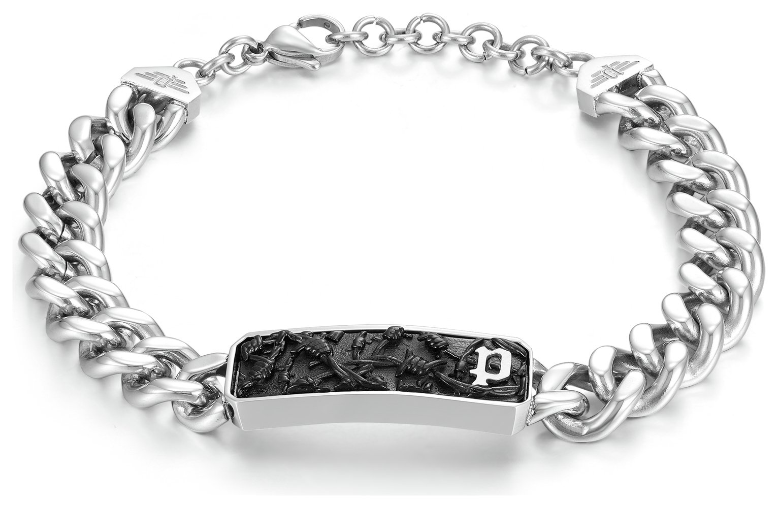 Police Stainless Steel Barbed-wire Motif Bracelet