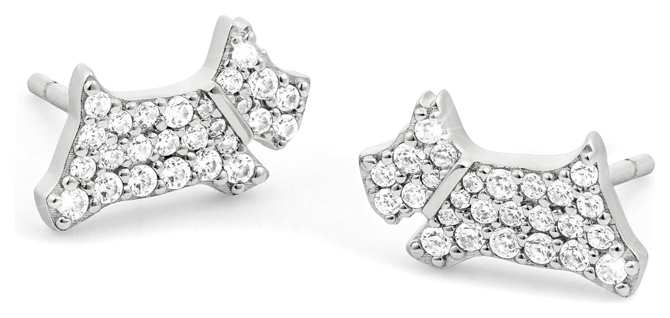 Radley Sterling Silver Stone Set Dog Stud Earrings