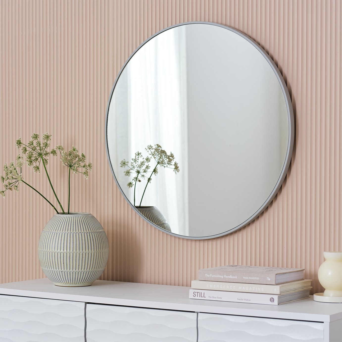 Home Essentials Grey Round Wall Mirror  - 70x70cm