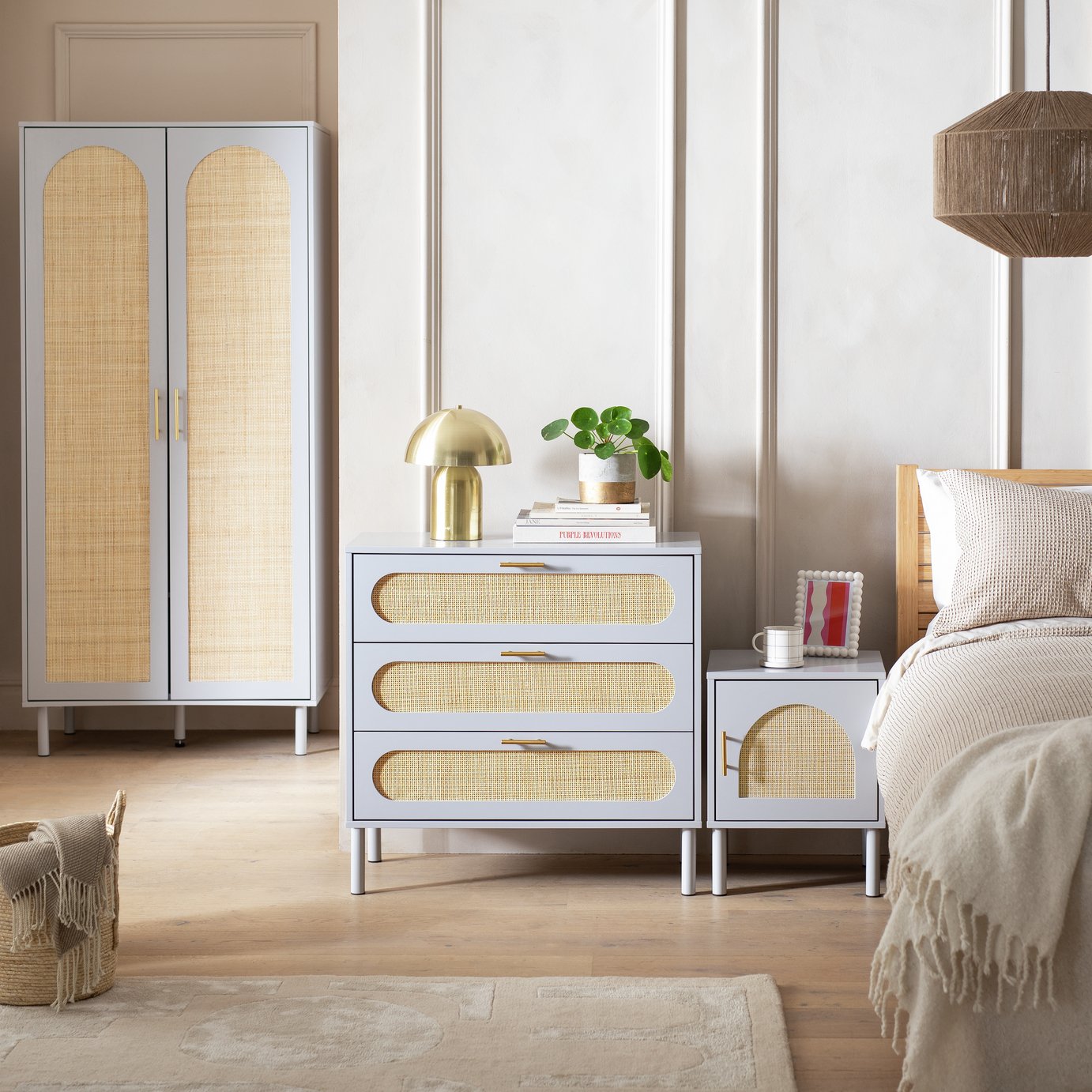 Habitat Monica 3 Piece 2 Door Wardrobe Set - Grey