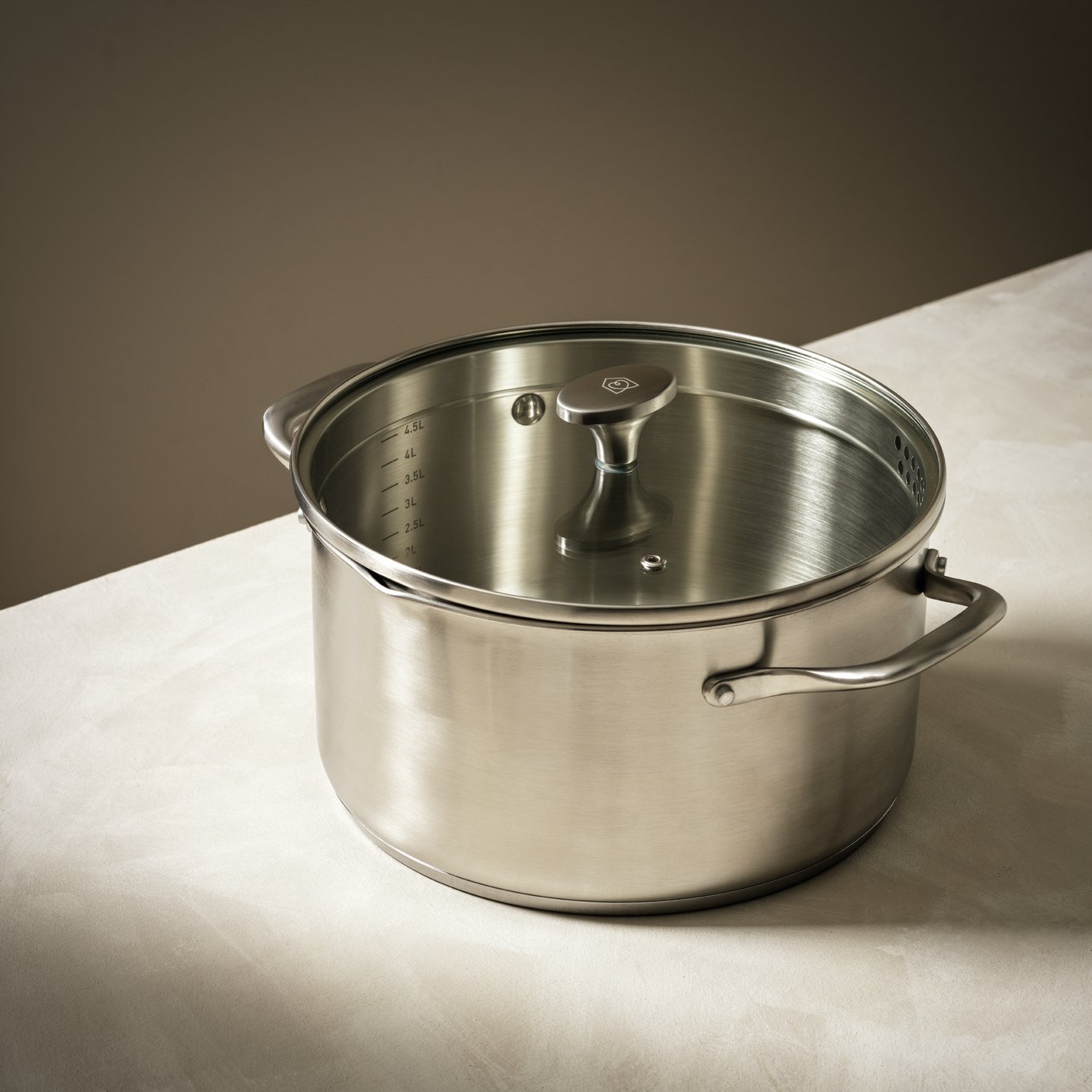Habitat 24cm Brushed Stainless Steel Stock Pot