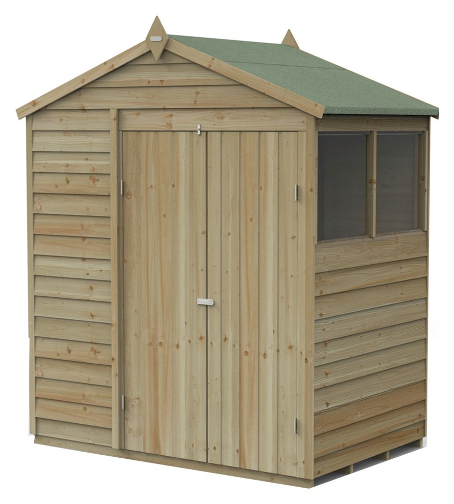 Forest 4Life Overlap 2 Windows Apex Shed - 6 x 4ft