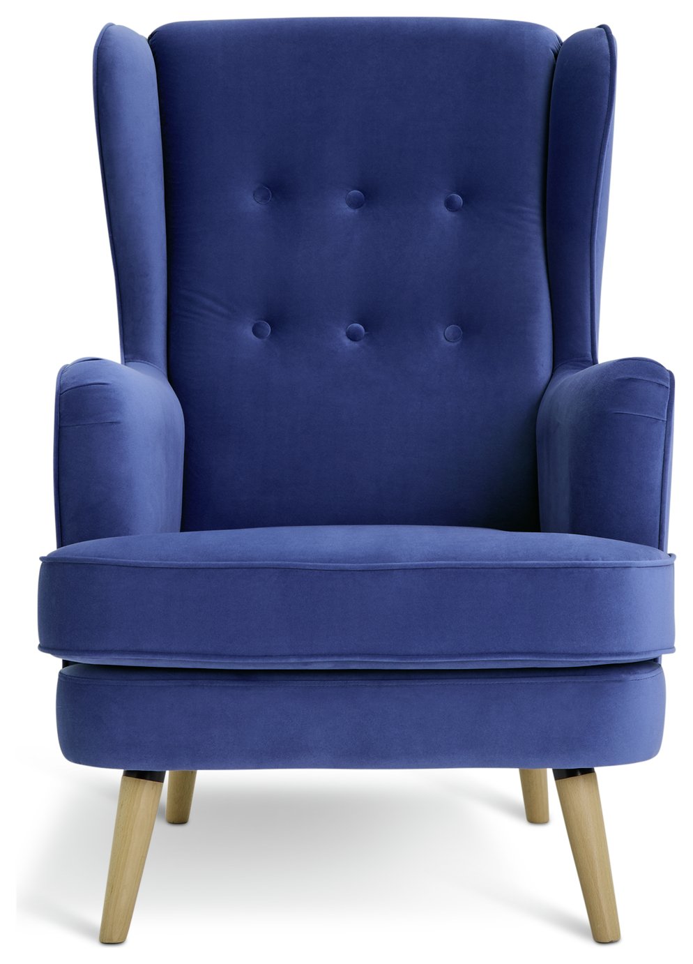 Habitat Callie Velvet Chair - Cornflower Blue