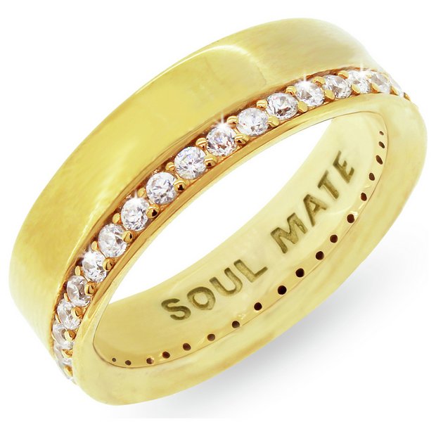 Buy Revere Mens 9ct Gold Plated Silver Soul Mate Ring U Mens Rings Argos