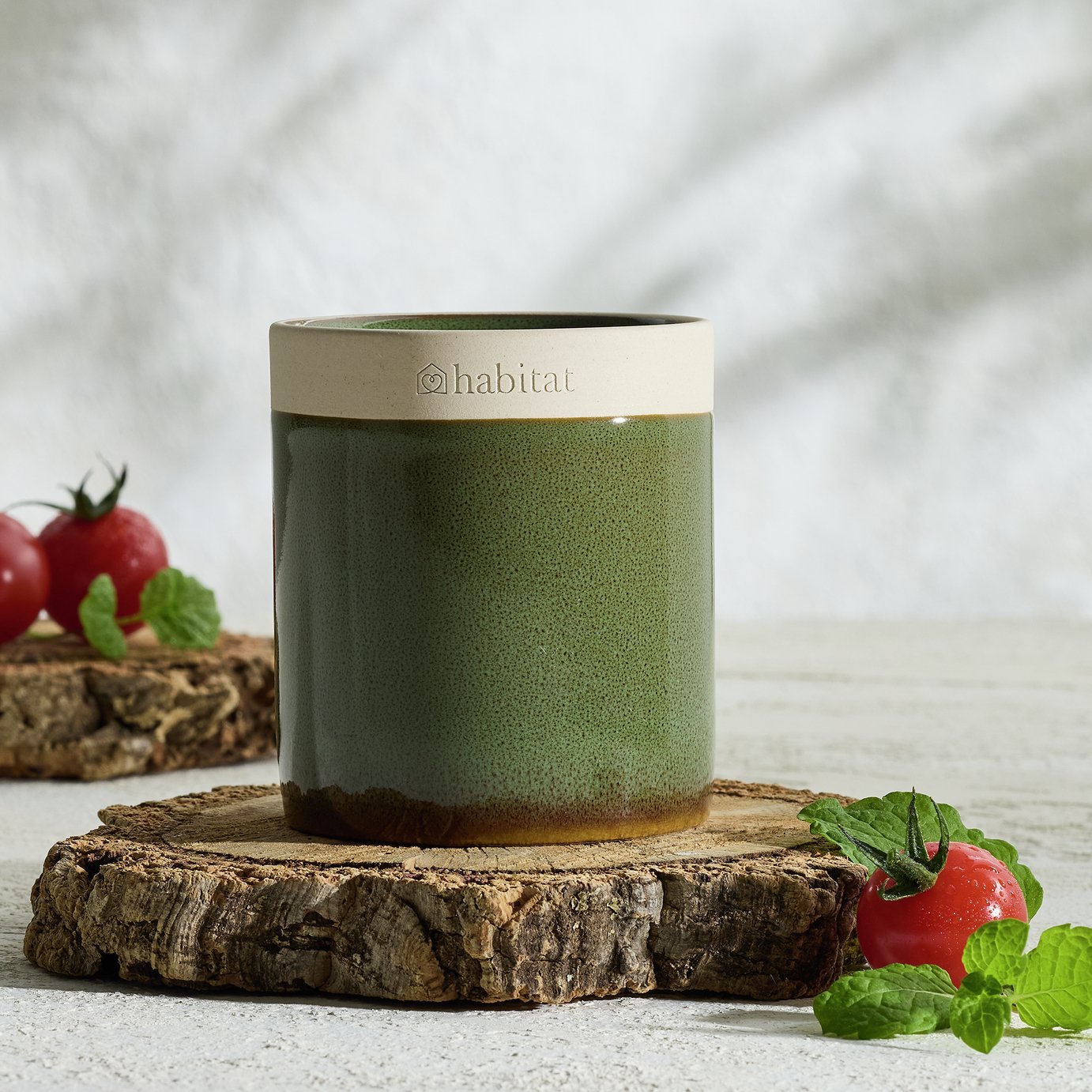 Habitat Small Ceramic Candle - Tomato Leaf