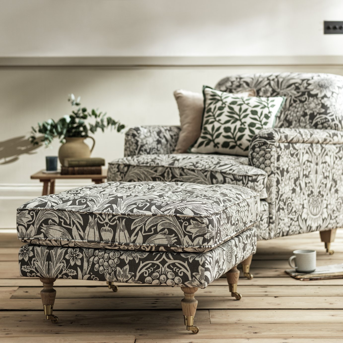 Habitat x Morris & Co. Merton Sunflower Fabric Footstool