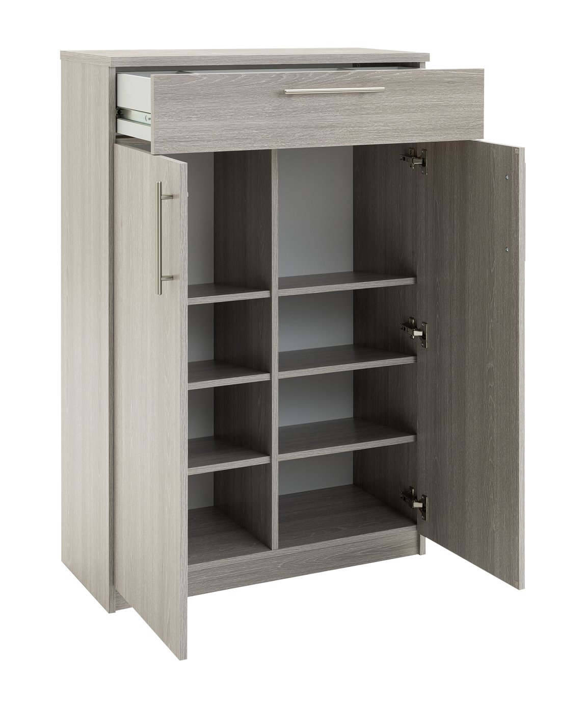 Argos Home Brisbane 2 Door Shoe Storage Cabinet - Grey & Oak