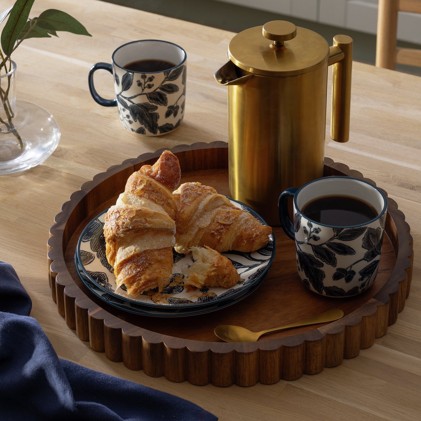 Habitat Ribbed Acacia Wood Tray