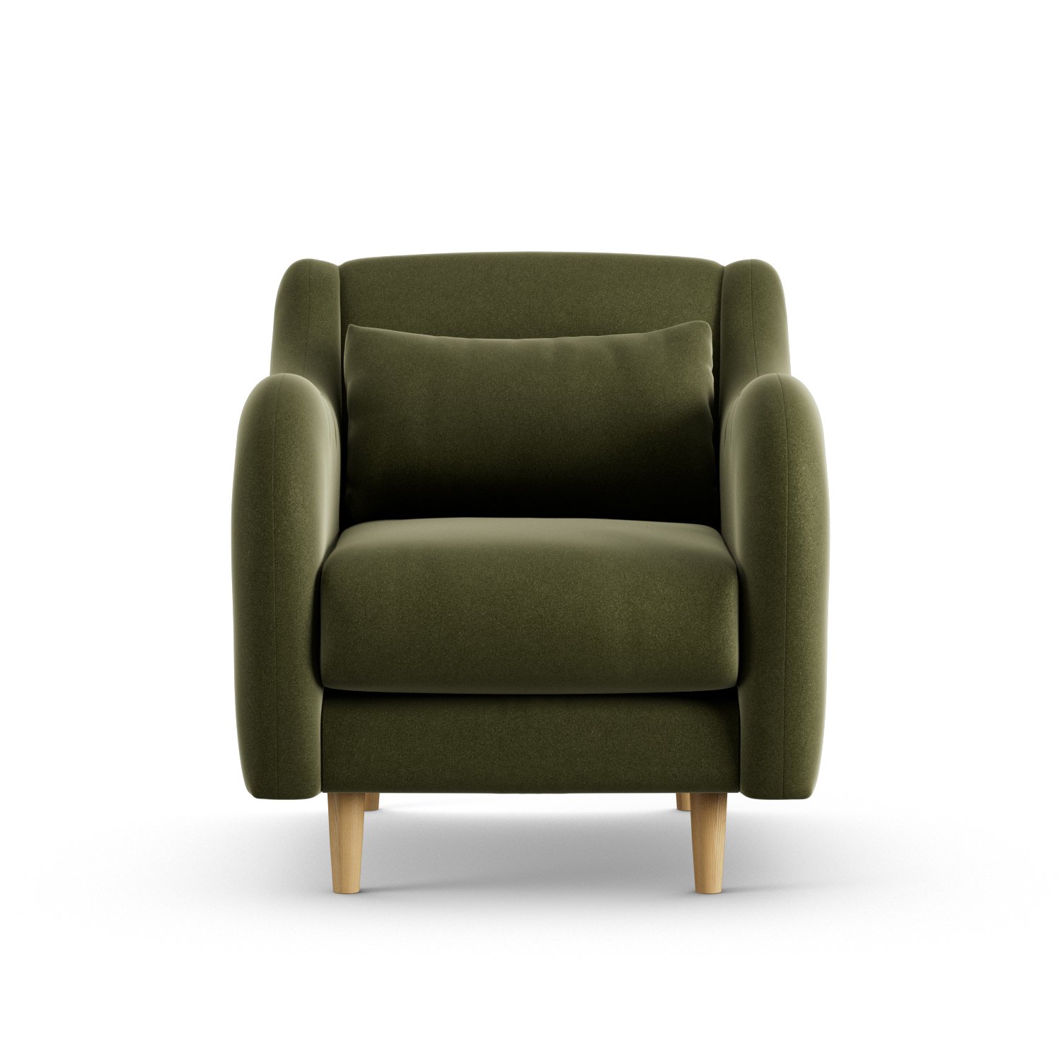 Habitat Turnmill Velvet Armchair - Moss Green - Ash Leg