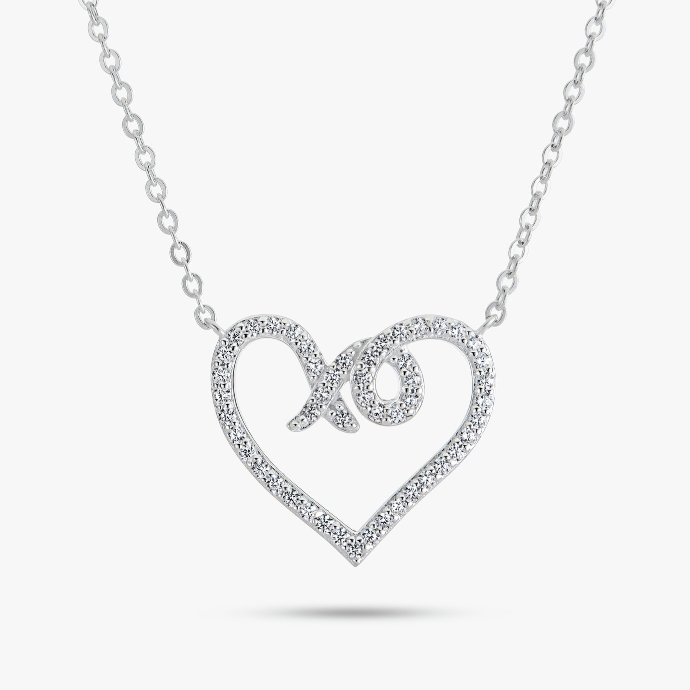 Revere Sterling Silver XO Heart Pendant Necklace 