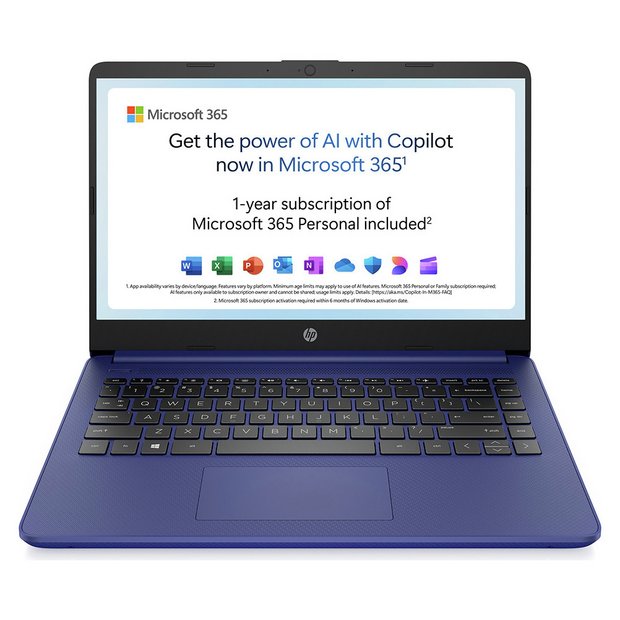 HP Stream 14s-dq0012na 14in Celeron 4GB 128GB Laptop - Blue