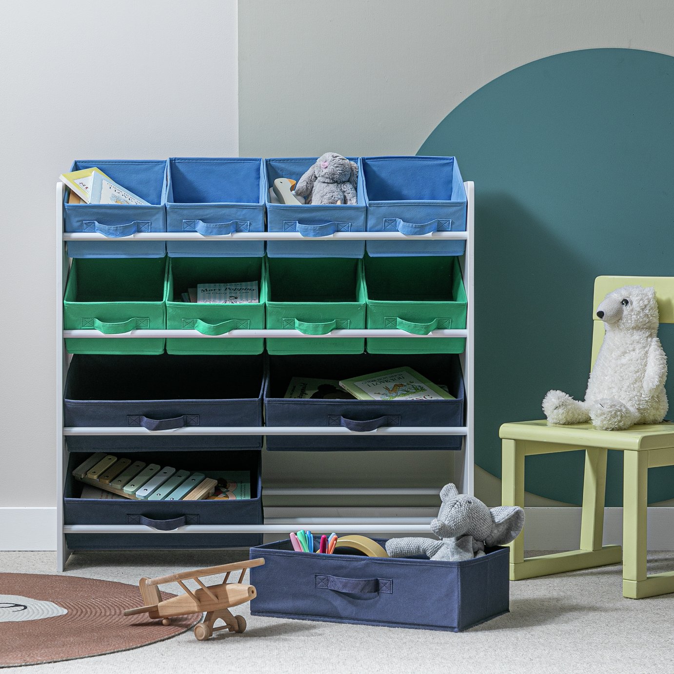 Argos Home Kids 4 Tier Basket Storage Unit - Blue
