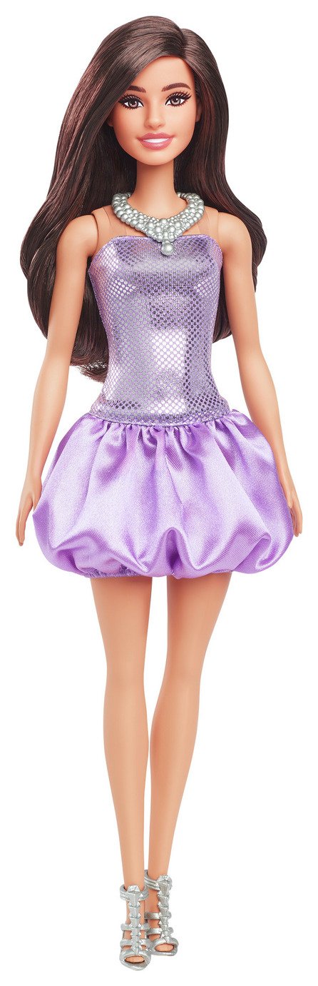 Barbie Fashionistas Doll in Shiny Purple Dress - 32cm