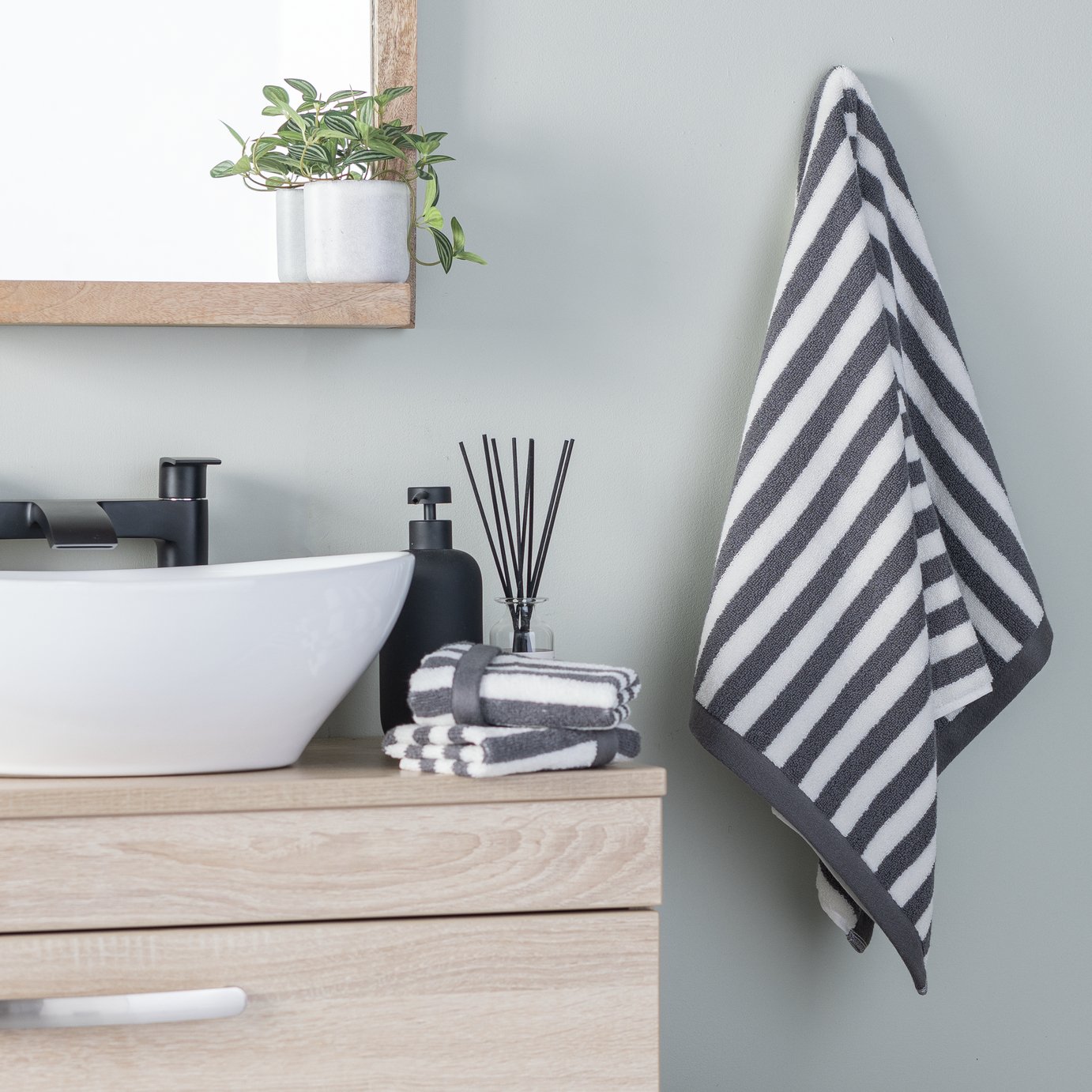 Habitat Stripe Hand Towel