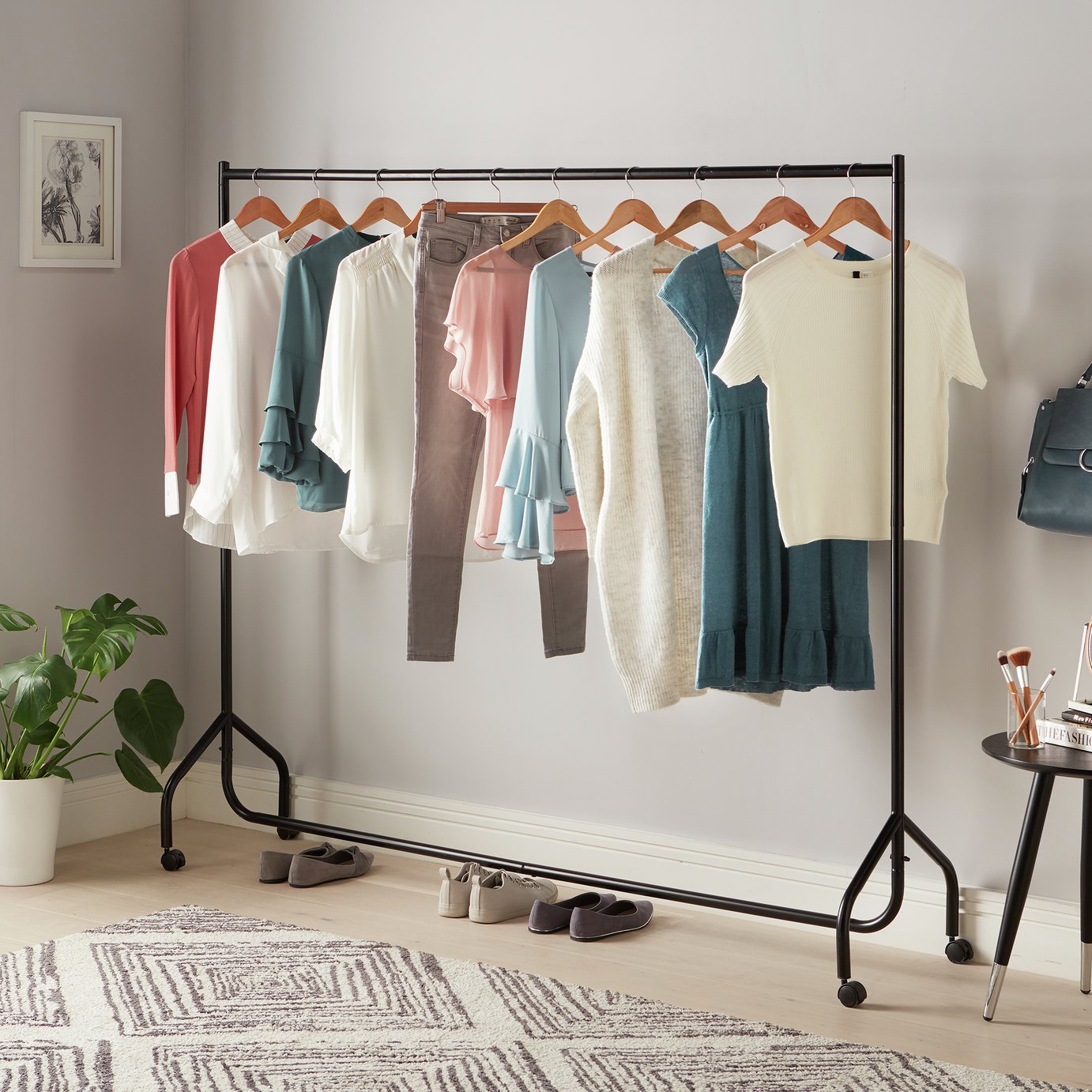 Argos Home Heavy Duty 6 feet Wide Clothes Rail - Black