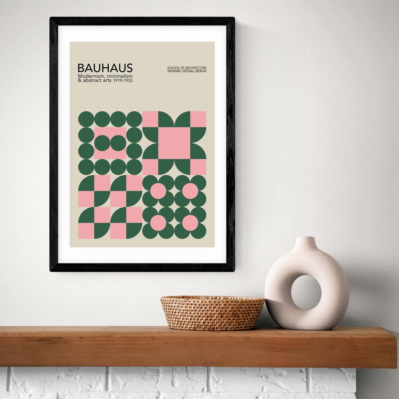 East End Prints Pink Bauhaus Art Print