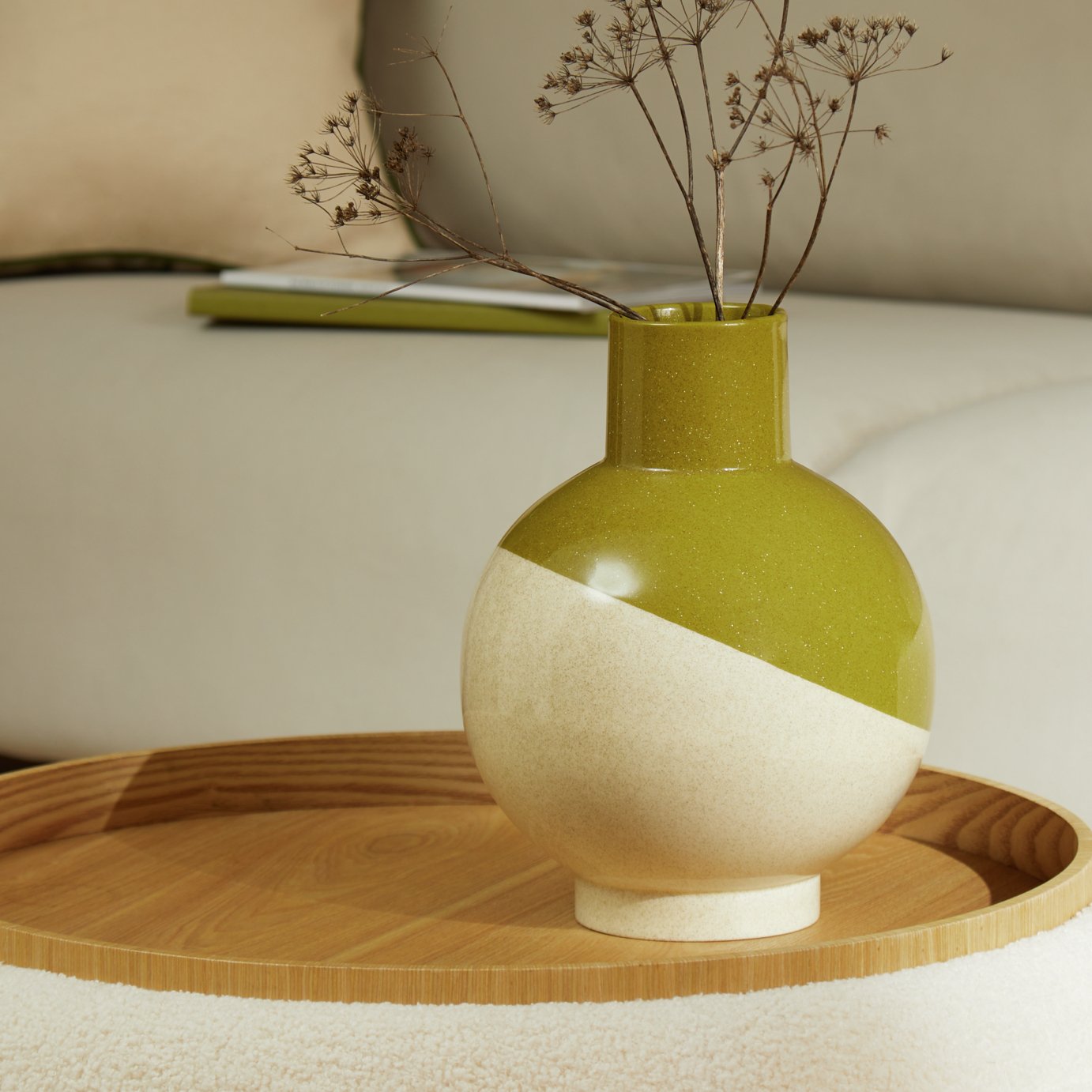 Habitat Sintra Dipped Ceramic Vase - Cream