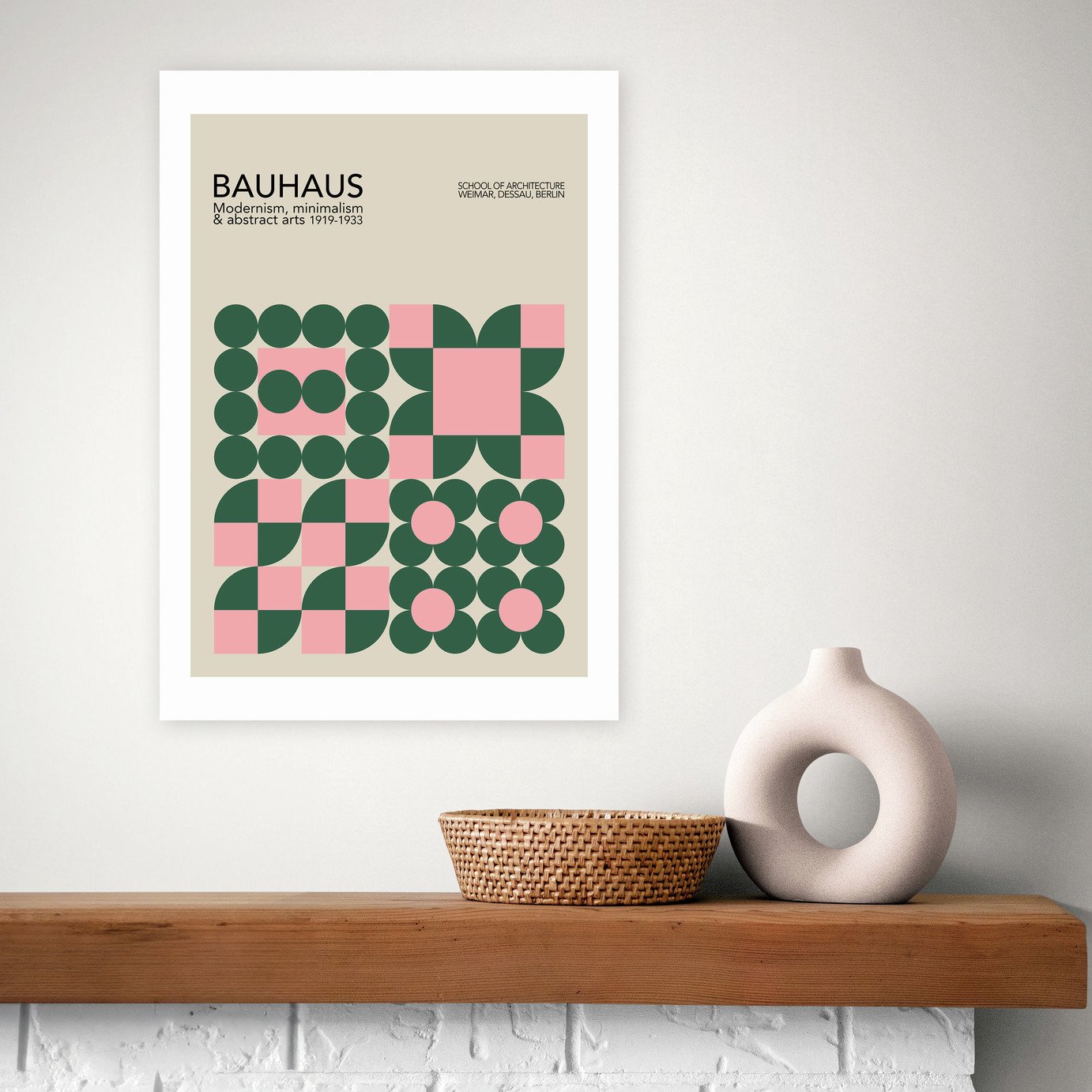 East End Prints Pink Bauhaus Art Print