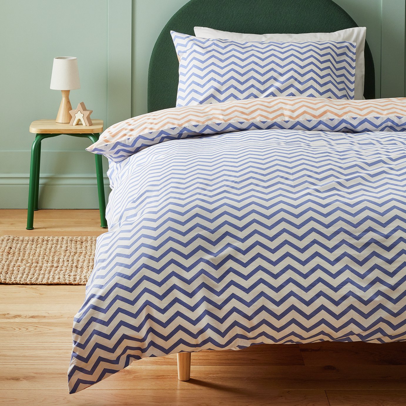 Habitat Zig Zag Blue Kids Bedding Set
