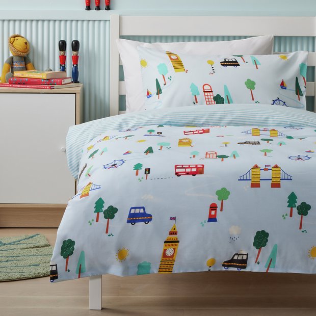 Buy Argos Home London Blue Kids Bedding Set Toddler Kids bedding Argos