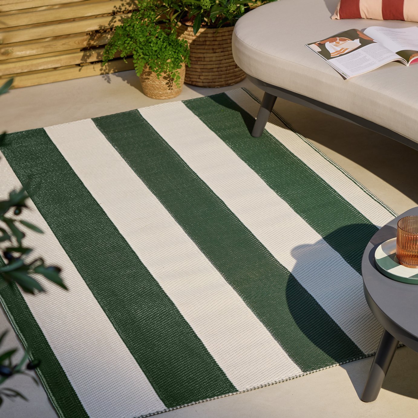 Habitat Stripe Outdoor Rug - 120x180cm