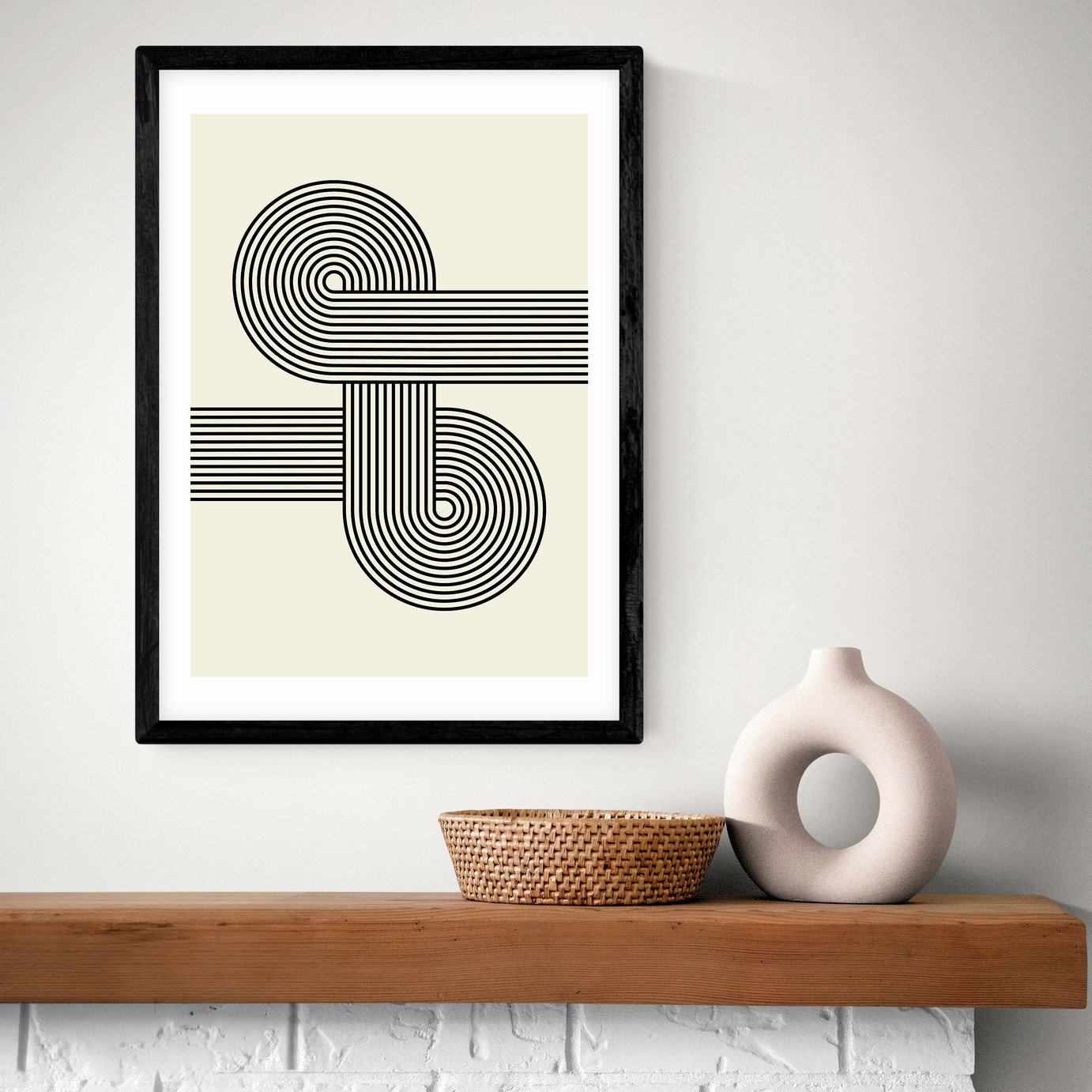 East End Prints Retro Wave Art Print