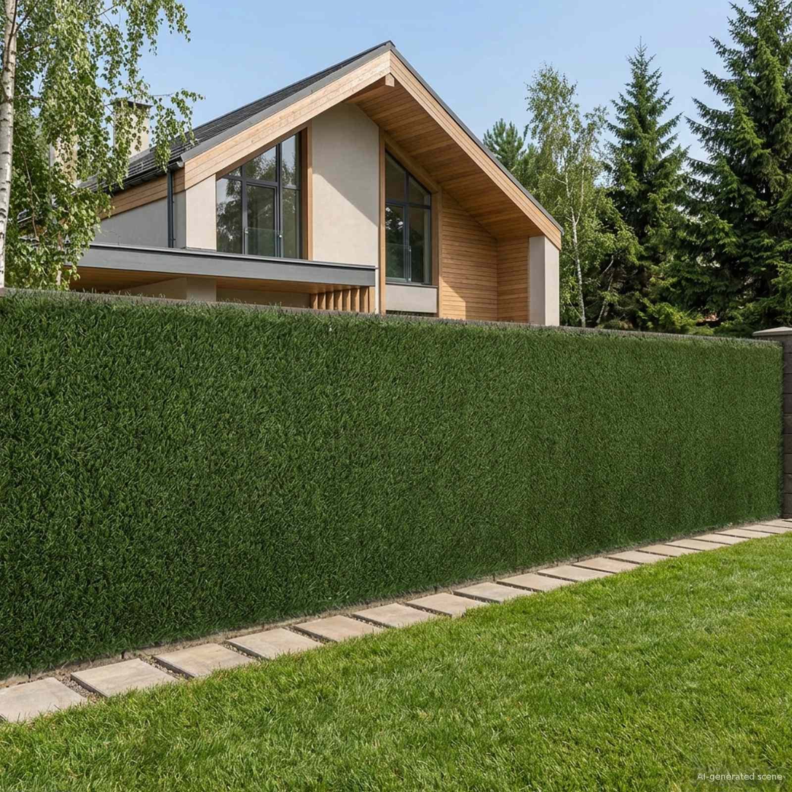 Walplus Artificial Fence - Light Green - 100 x 400 cm