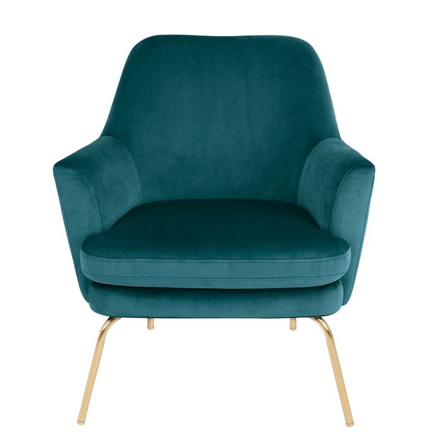 Buy Habitat Celine Velvet Accent Chair Teal Armchairs And Chairs Argos